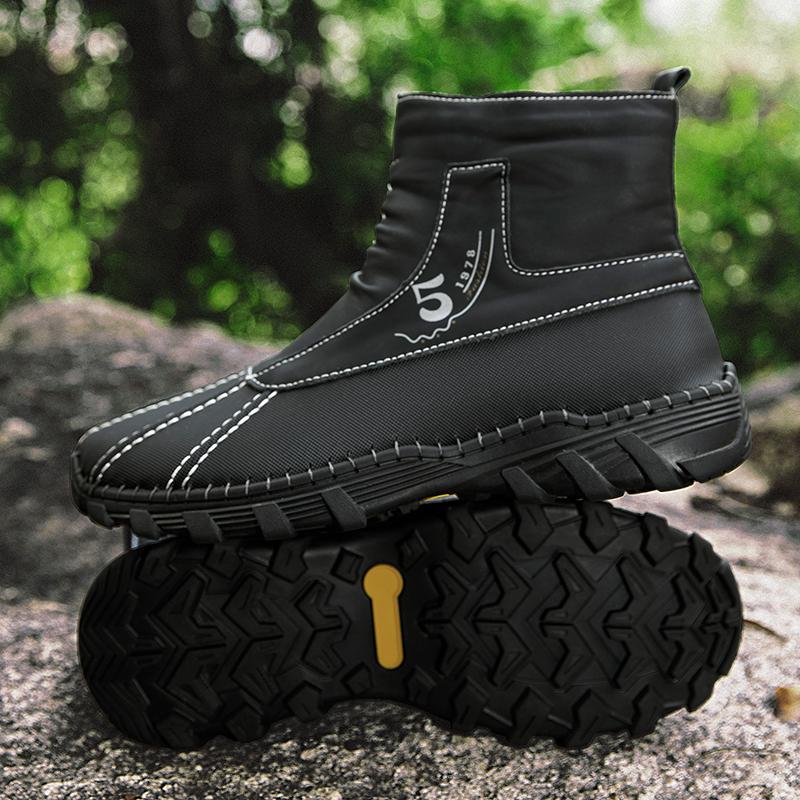 Fashion New Fashion Ankle Boots Handmade Men's High Top Casual Shoes Classic Male Slip on Walking Boots Versatile Comfy Motocross Boots