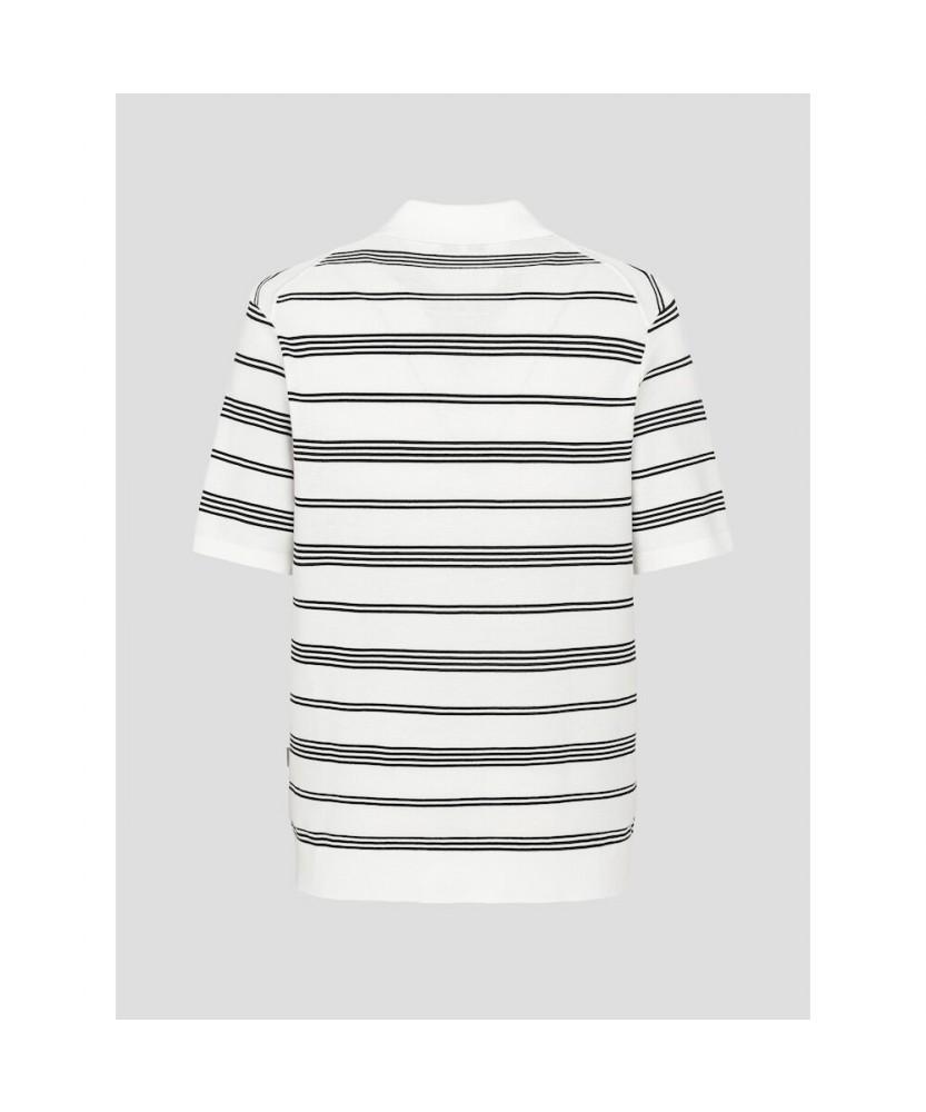 Binpolmen Striped Collared Neck Knit Ivory