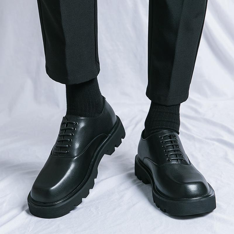 Modische, trendige Herren-Loafer mit dicken Sohlen, erhöhter britischer Stil, High-Level-Business-Casual-Slip-On-Party-Outdoor-Wanderschuhe