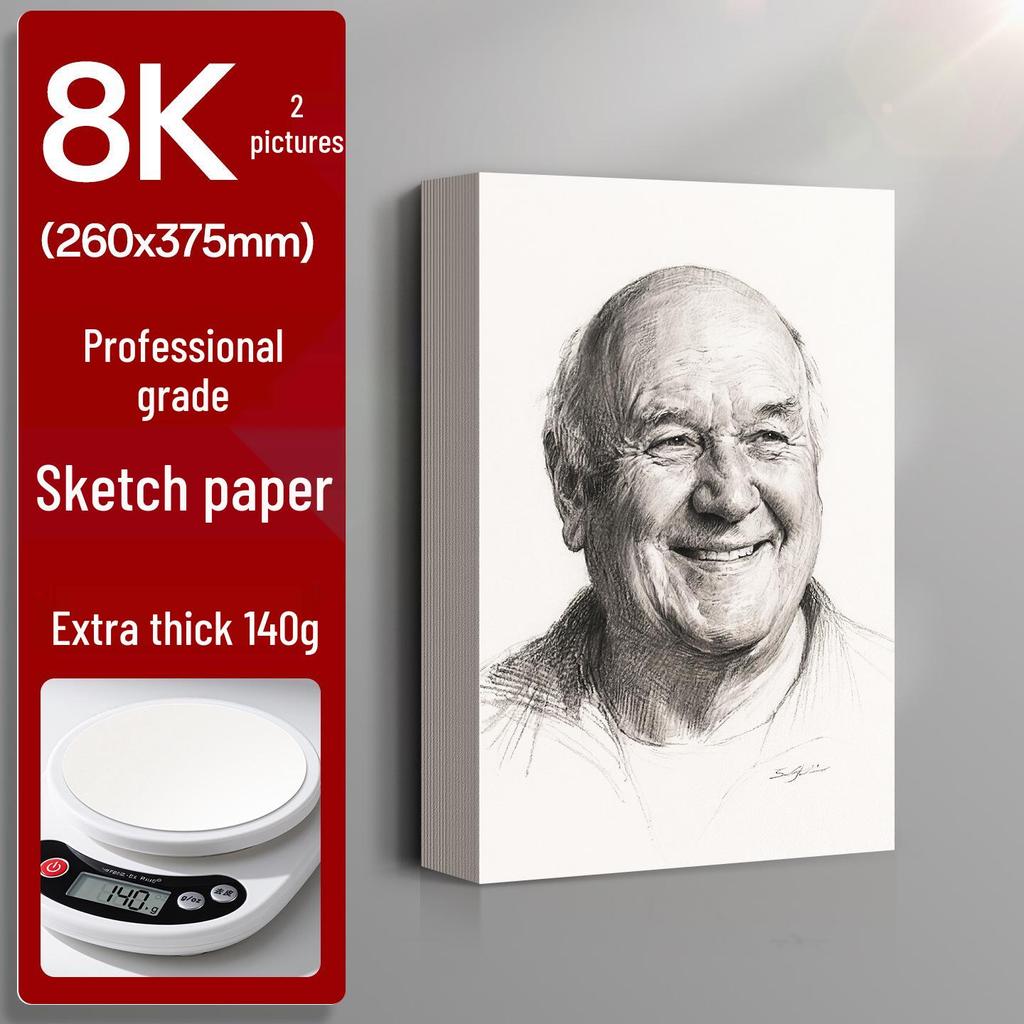 Zestaw papieru do szkicowania 8K i 4K dla studentów sztuki - Białe arkusze do rysowania A3 i A4 do szkiców odręcznych i ołówkiem