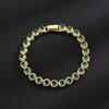 Gold Plated Emerald Tennis Bracelet Male Hip Hop Lesbian Personality Premium Sense Full Diamond Zircon Bracelet