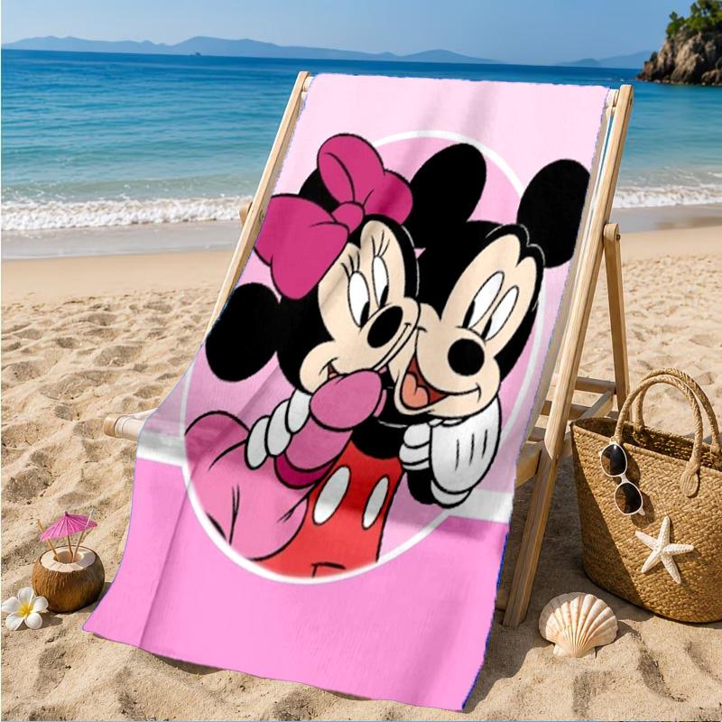 Pink Mouse Artwork Printed Microfiber Beach Towel, Soft And Absorbent, Quick-Dry, Ideal for Summer Travel, Beach Essential, Swimming Pool
