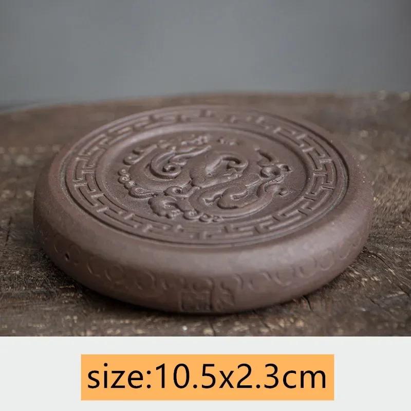 Chinese Purple Clay Pot Bearing Teapot Teacup Mat Tea Pet Ornaments Household Cup Coaster Handmade Tea Set Decors Accessories