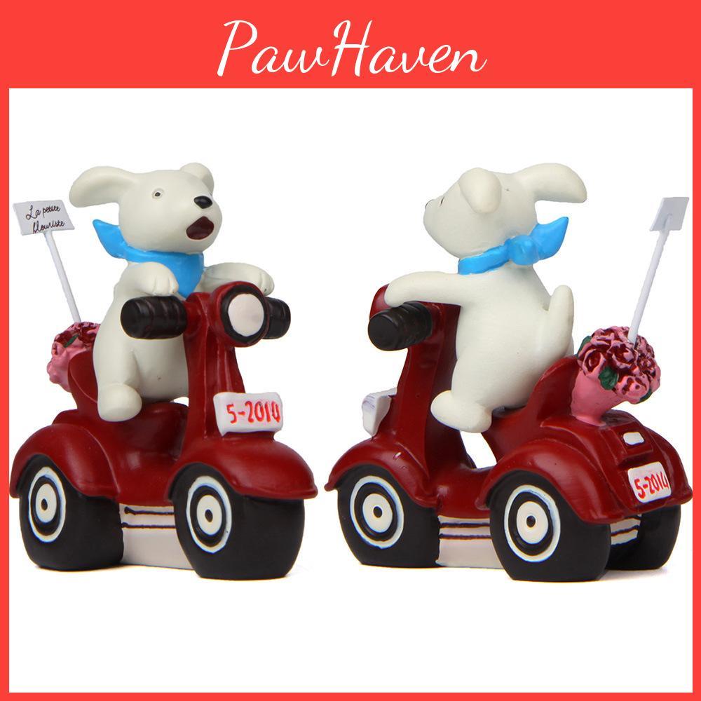Resin Dog Small Motorcycle Plant Holder Garden Decor For Indoor Plants And Gift