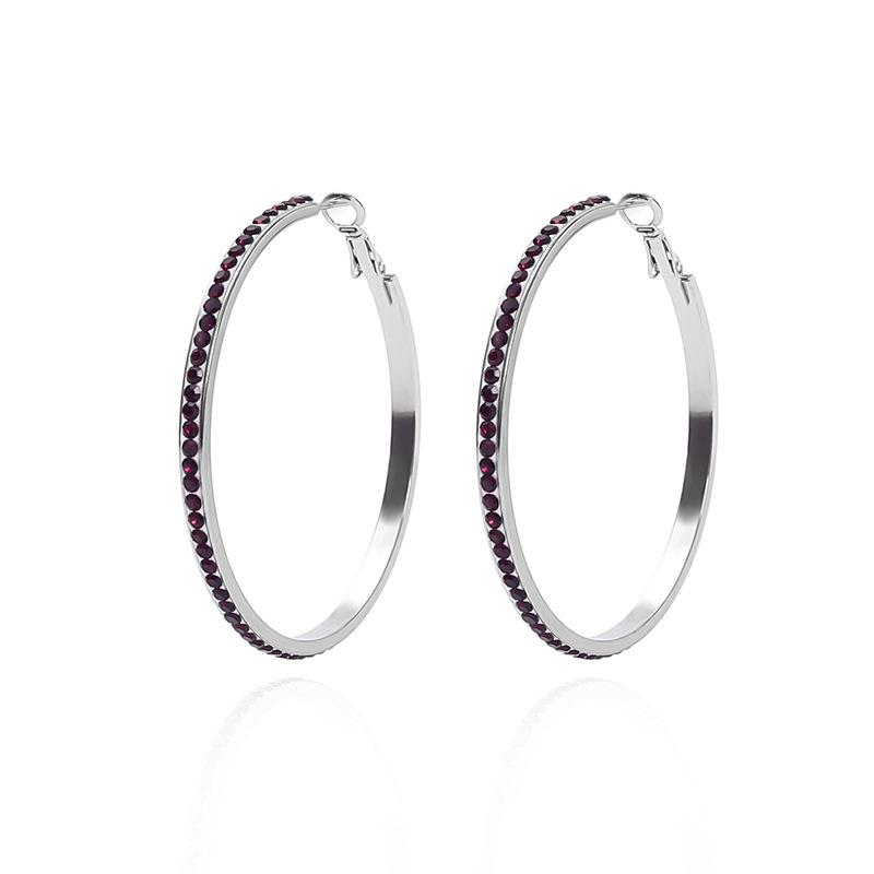 Customized fashionable round exaggerated diamond-set large earrings, earrings, light luxury high-end studs, European and American earrings.
