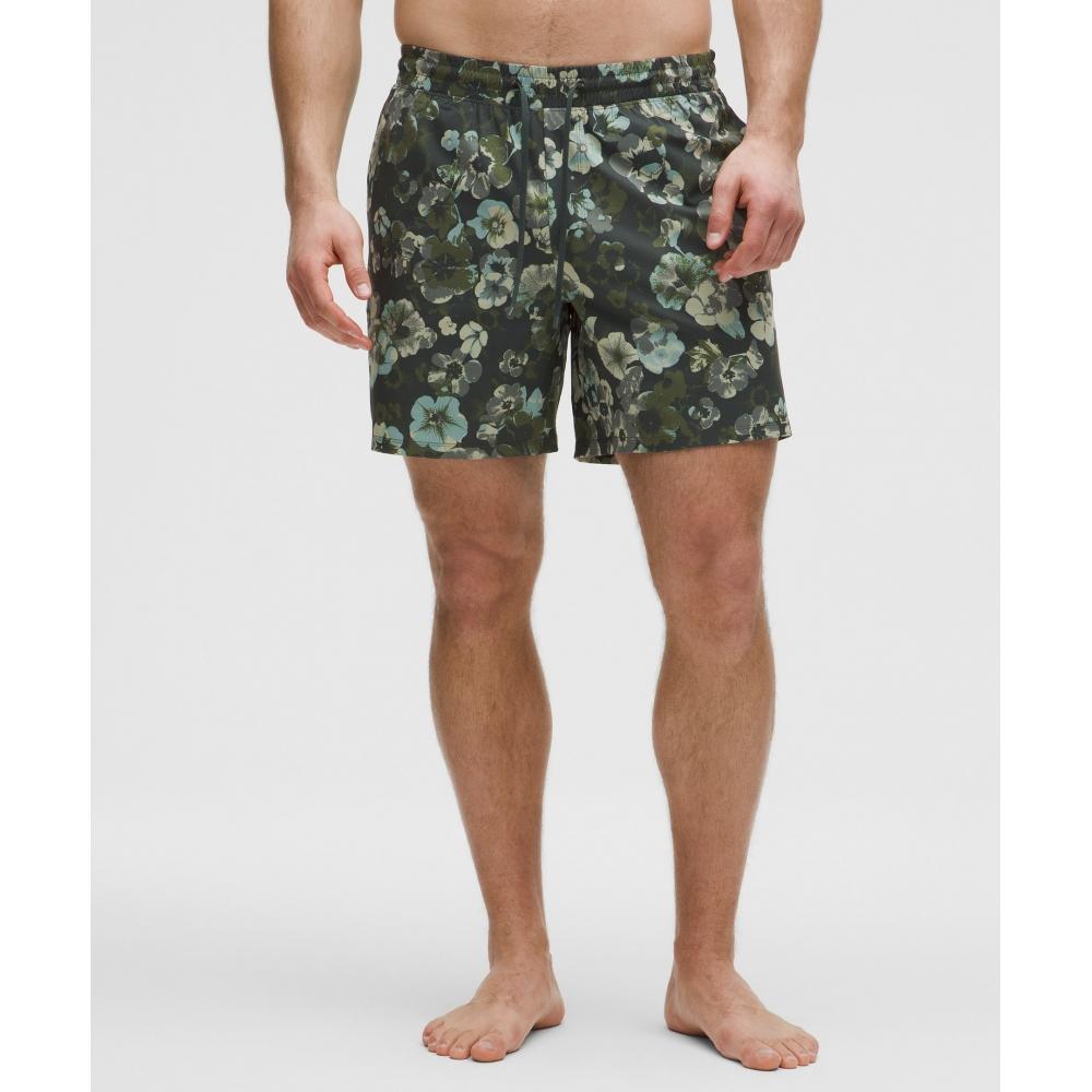 

Lululemon Плавки шорты 7 Lined Graphic Hibiscus Green Multi L/7