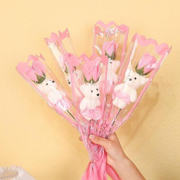 

Искусственный Медведь Мыло Букет Роз День Святого Валентина Выпускной Подарок Свадебное Украшение Дома