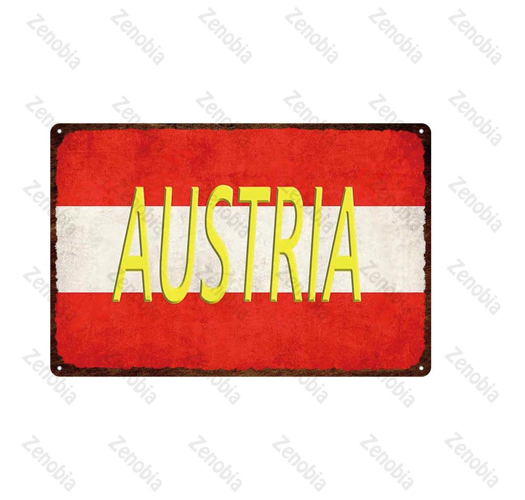 20X30Cm National Germany Netherlands Austria Russia Metal Sign Tin Sign City Travel Souvenir Wall Sticker Pub Home Decoration