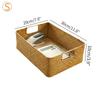 Rattan Storage Basket Woven Storage Box with Handle Eco- Sundries Organizer Box Straw Closet Wardrobe Organizer Panier Rangement