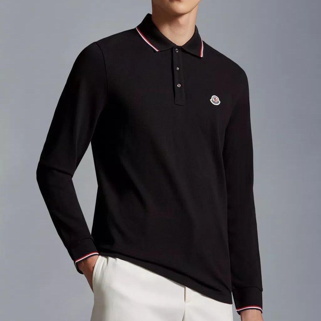 Moncler Logo Patch Long Sleeved Polo Shirt H20918B7010084556999