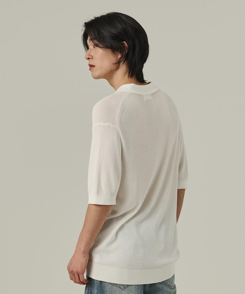 ANALOG MOOD Neff Open Collar Short Sleeve Knit (Ivory)