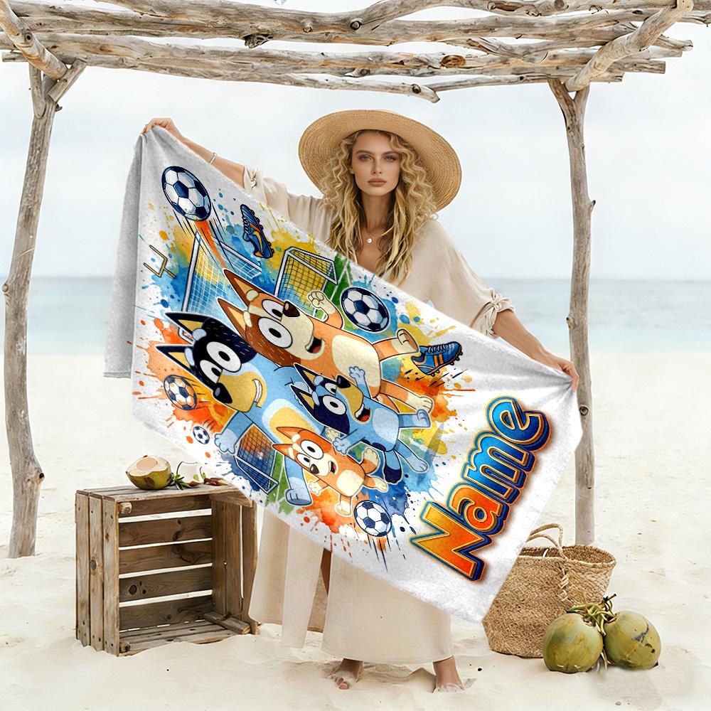 Colorful Animal Friends Customize Text Beach Towel Soft Durable Quick-Dry Portable for SwimmingBeachCamping Travel Beach AccessoriesGym