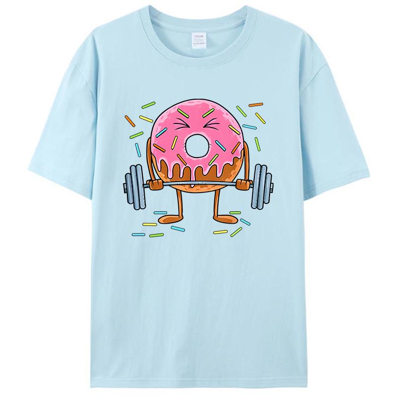 

Funny Fitness Workout Gym Donut Lover Women Mens T Shirts Man Graphic Cotton Short Sleeve O-Neck Tee Shirt Tops Clothing Outfits 4XL