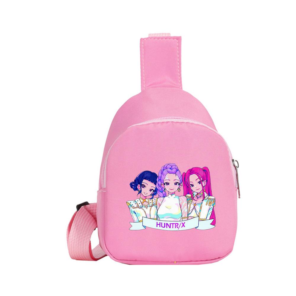 Cartoon Anime K-Pop Demon Hunters Printed Kawaii Chest Pack for Boy Girl Shoulder Bag Student Portable Crossbody Pouch Christmas Gift