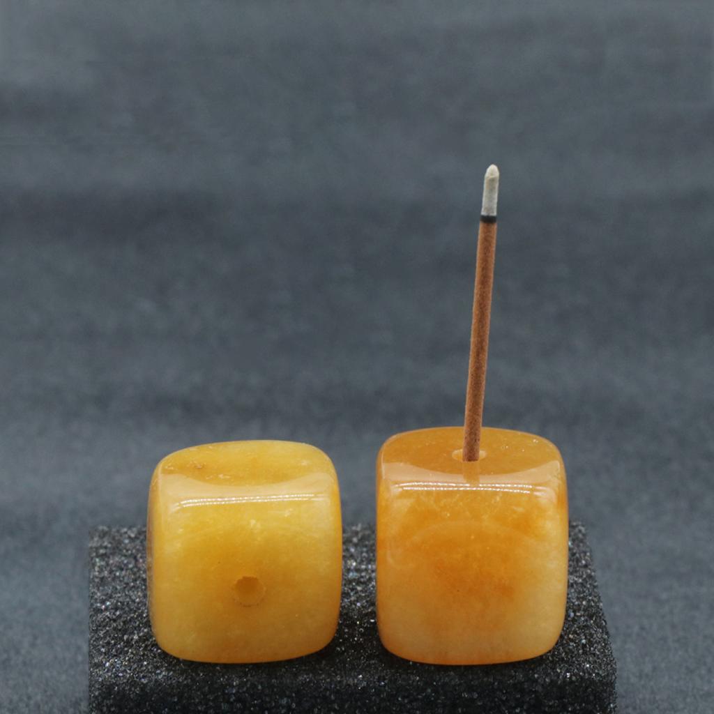 2 Stück quadratischer Räucherbrenner aus Natursteinkristall, Räucherstäbchen-Diffusor-Dekoration, Zen-Heimaltar-Dekoration, Meditationszentrum-Dekoration mit geometrischem Design