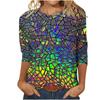European and American Women's Round Neck Long-sleeved T-shirt with Sequins 3D Printing