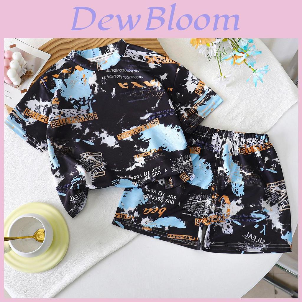 Cartoon Dinosaurier Sommer Jungen Kleinkind Zweiteiliges Set Mit Kurzarm Oberteil Und Shorts