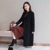 VEZFAA Women's Fashion Casual Solid Color Print Autumn Winter Long Sleeve POLO Neck Jackets & Coats