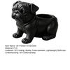 3D Printed Pug Figurine Planter, Realistic Dog Statue with Back Planting Slot, Matte Black Decor for Succulents Mini Plants Herbs, Multi-use Storage