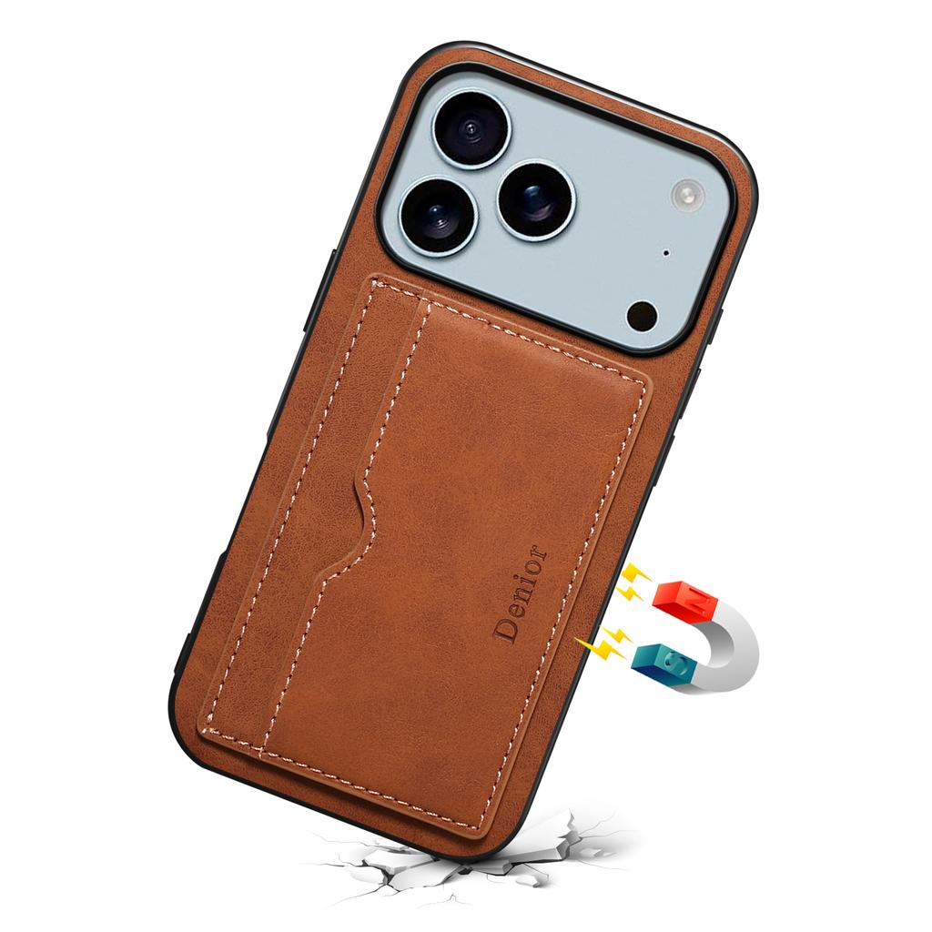 EUCAGR for IPhone 17 17 Air 17 Pro Max 16E 16Pro Max 16 Luxury Retro Wallet Phone Case Card Holder PU Leather Stand Back Cover
