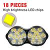 12V Waterproof Motorcycle Spotlight: High Brightness LED, 18 Beads, Electric Bike Headlight