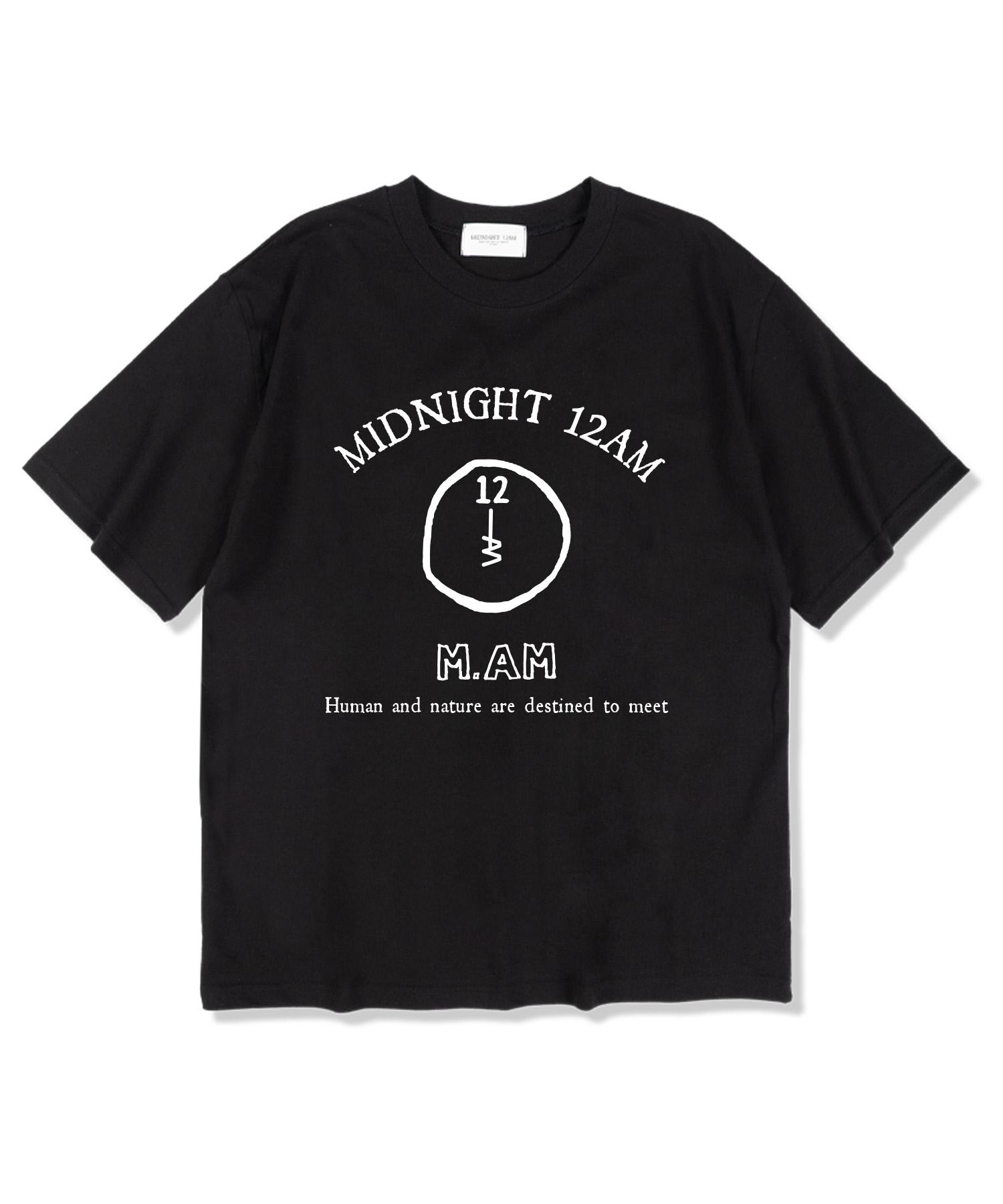 Midnight 12 Am 12M.Am Logo Short Sleeve T-Shirt Black L