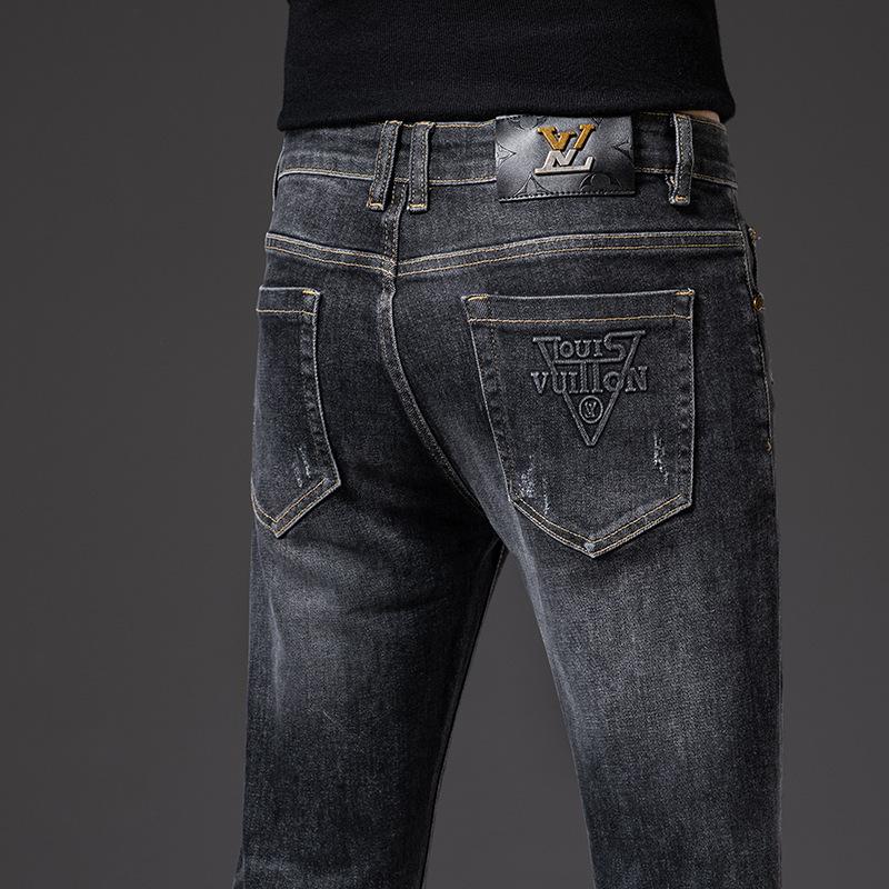 Autumn and Winter Jeans Men's Korean Version Stretch Slim Feet Casual Pants
