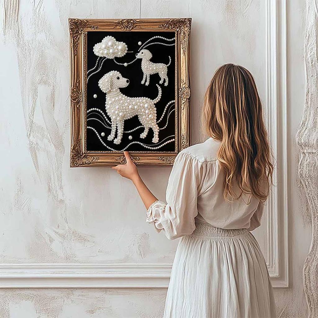 Pearl Pup DIY Diamond Art Kits 15.7x19.6inch Gem Art Diamond Painting Kits Without Frame for Adults Gift Idea Home Wall Decor