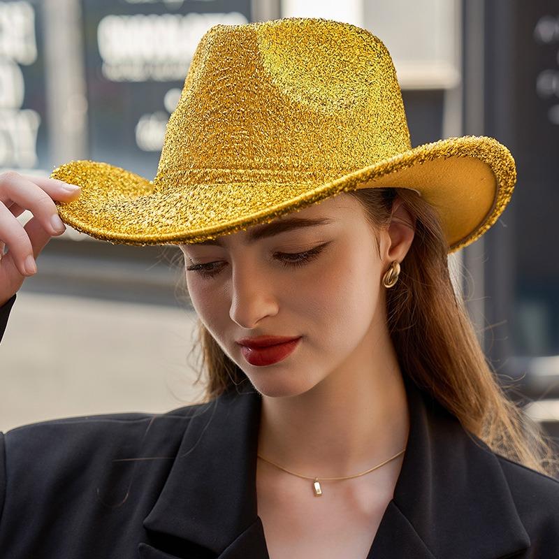 New Versatile Trend Top Hat Women's Sequins Decorative Jazz Hat Temperament Fashion Top Hat