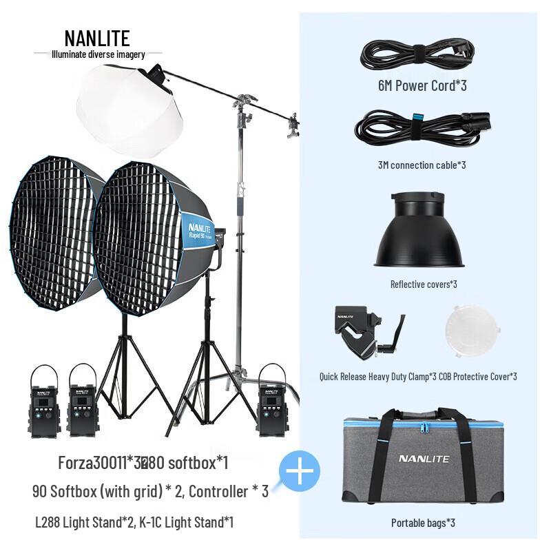 NANLITE Forza 300 II & 300B II LED Video Lights