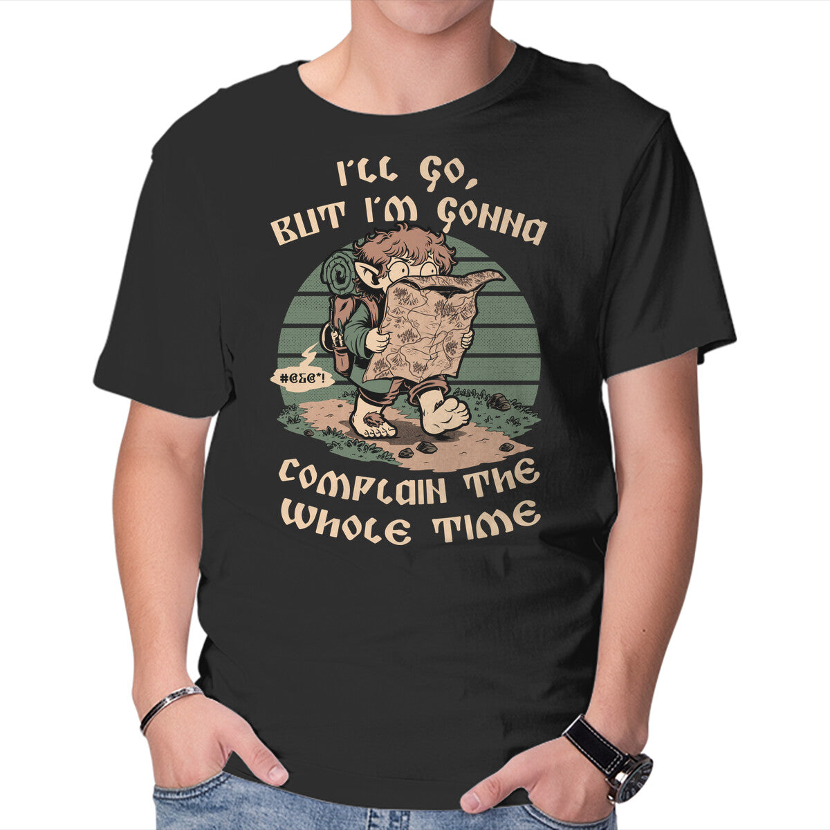 Unisex Crew Neck T-Shirt Medieval Character Hates Adventure Graphic Short Sleeve Casual Tee XL