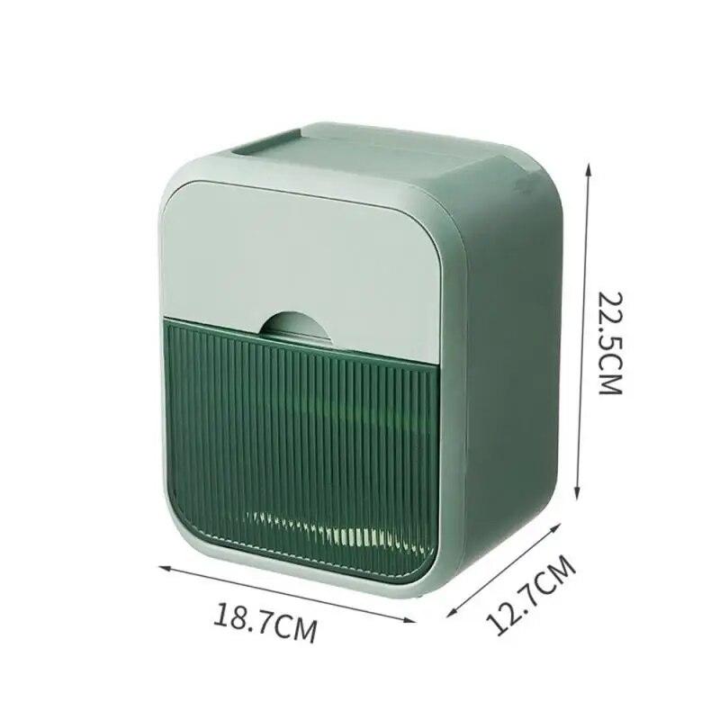 

Водостойкая удобная коробка для салфеток для ванной комнаты, коробка для хранения салфеток без перфорации, принадлежности для ванной комнаты, держатель для туалетной бумаги, настенный монтаж зелёный