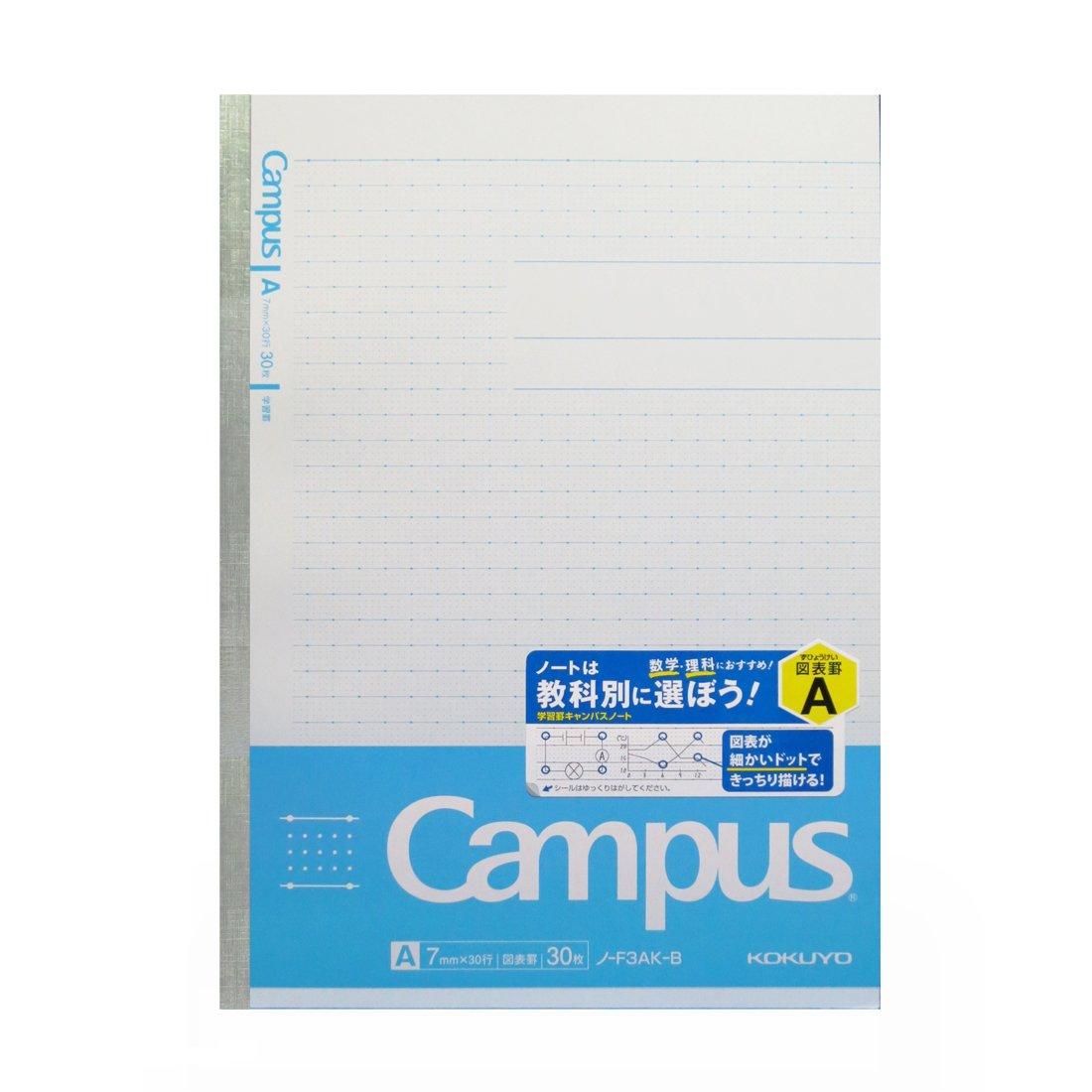 KOKUYO Campus B5 7mm ruled 30 Notebook, size, lines, sheets, Blue, No. F3AK-B