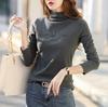 Winter Women Warm Blouse Turtleneck Letter Embroidery Pullovers Thick Bottoming Shirt for Women