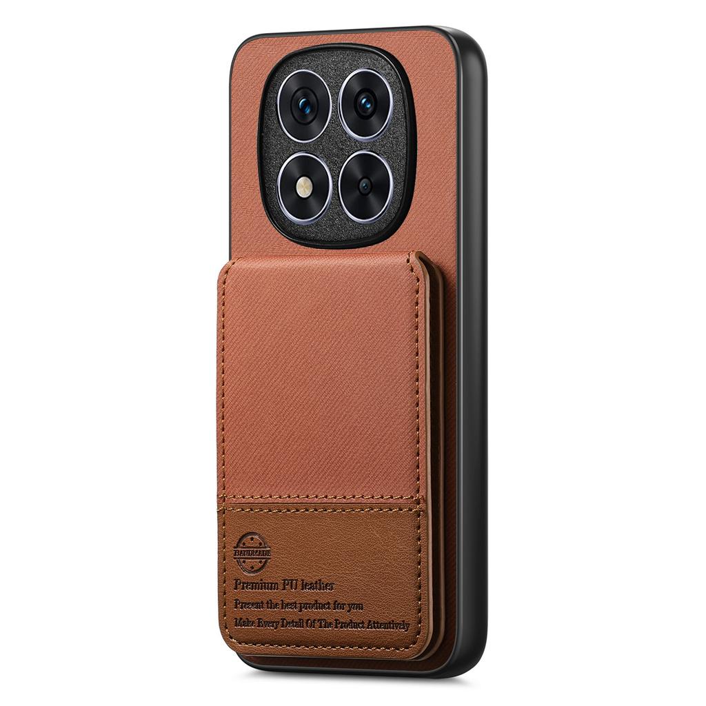 For Xiaomi Redmi Note 14 Pro+ 5G Case Cloth Texture Leather+PC+TPU RFID Blocking Phone Cover with Card Holder