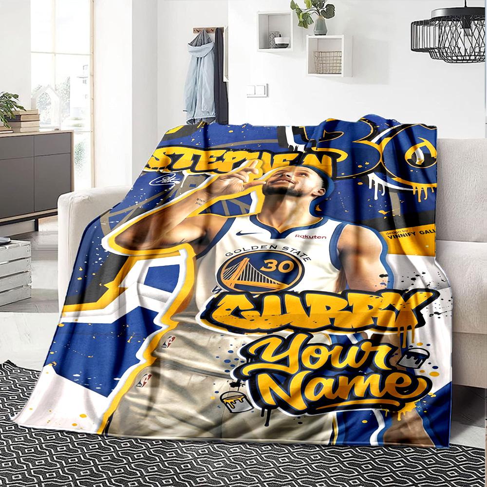 Curry Action Poster Customize Text Blanket Cozy Personalized Blanket Soft & Cozy Suitable for Picnics Nap Chair Sofa for All Occasions