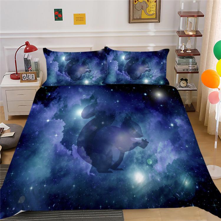 Galaxy Duvet Cover Set Animals Pattern Zebra Butterfly Rabbit King Size Comforter Cover For Kid Teen Adult Polyester Bedding Set
