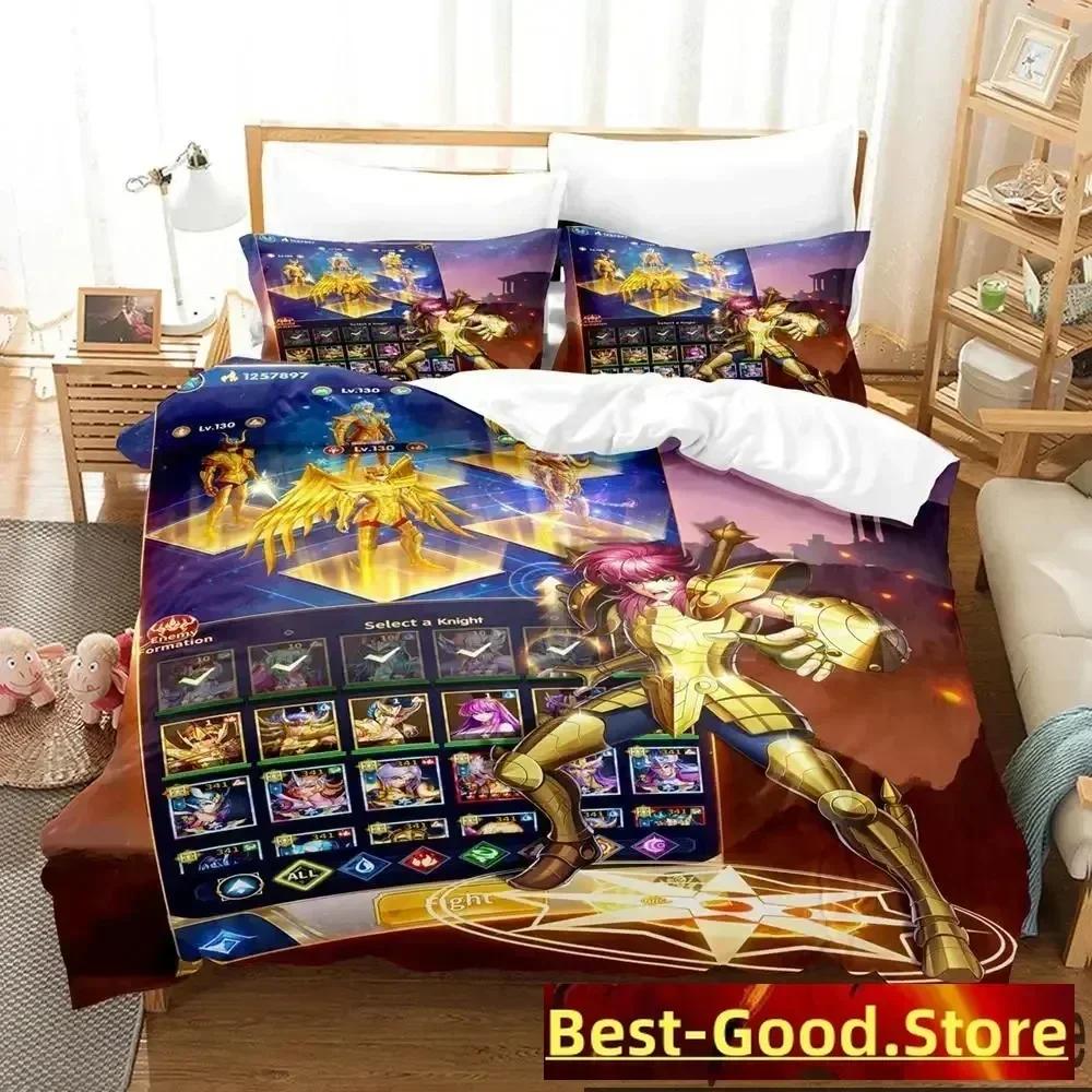 3D Print Anime Saint Seiya Bedding Set Duvet Cover Sheet Printed Bed Set Pillowcase Bed Full Queen King Size Comforter Bedroom