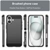For iPhone 16 Case with Screen Film WANLONFENG LS Series Big Lens Hole Brushed Texture TPU Phone Cover