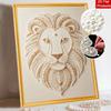 DIY Pearl Embroidery Diamond Painting Kit Majestic Lion Sparkling Beads Art Craft Handmade Decoration Gift for Home