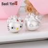 Sterling Silver Hello Kitty Charms: Cartoon Cat Head Beads for Bracelet Making