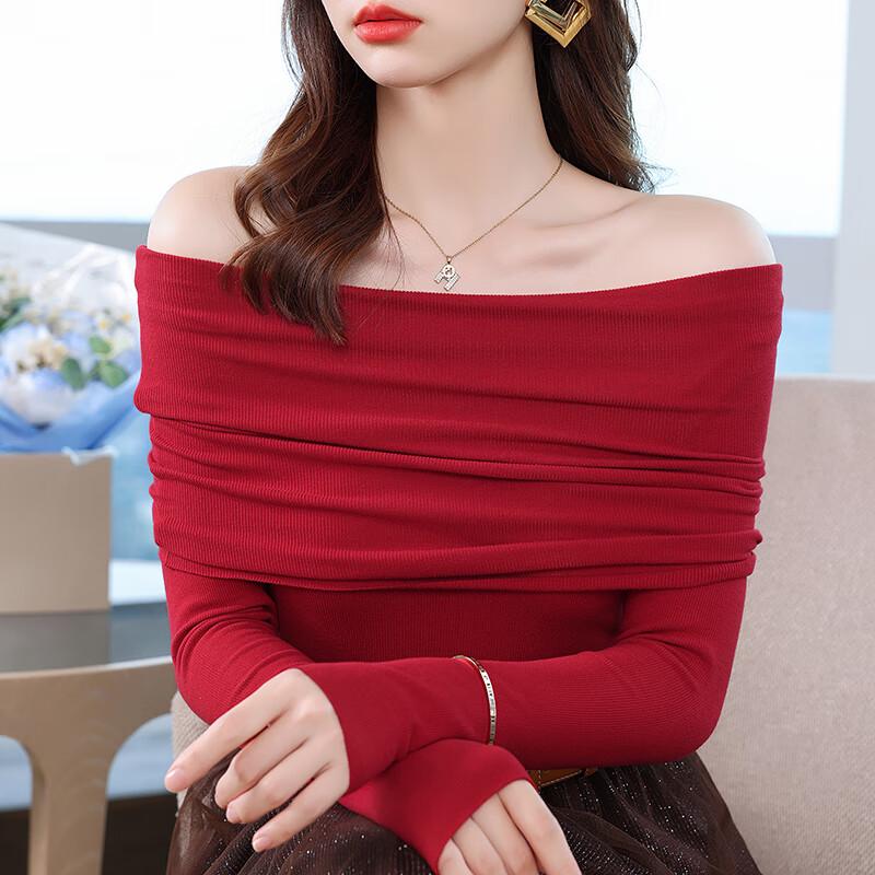 Women's Premium Off-Shoulder Long-Sleeve Knit Top