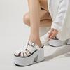 Fashion 11cm Gothic Punk Platform Sandals Women Summer Fashion Outstoor Slippers Buckle Thick Bottom Goth Sandals Street Shoes Woman