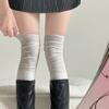 Spring And Autumn Milk White Stockings Women'S Khaki High Stockings Beige Thigh Socks Japanese Splicing Knee Socks Stacking Socks