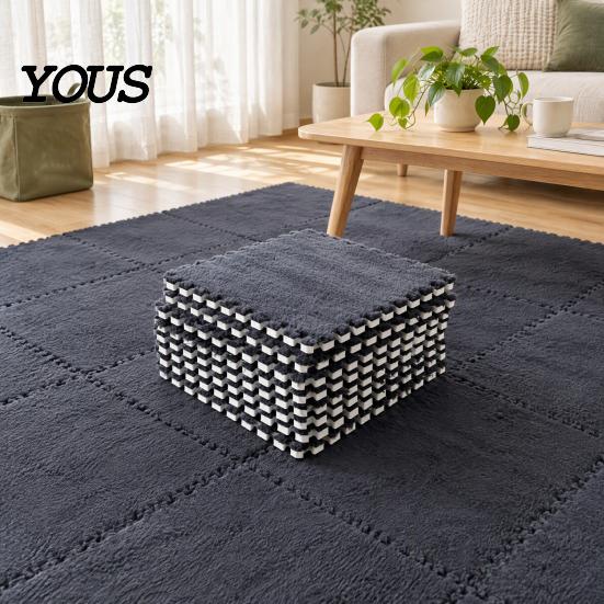 Home Decor Floor Pads Plush Puzzle Mat, Interlocking Carpet Tile, Anti Slip EVA Foam Jigsaw Play Mats Rug Squares for Bedroom Playroom Nursery Decor,