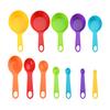 Rainbow Measuring Spoon Cup Set BPA-Free Plastic Baking Tool with Engraved Scales Stackable Dishwasher Safe Essential Kitchen Gadget