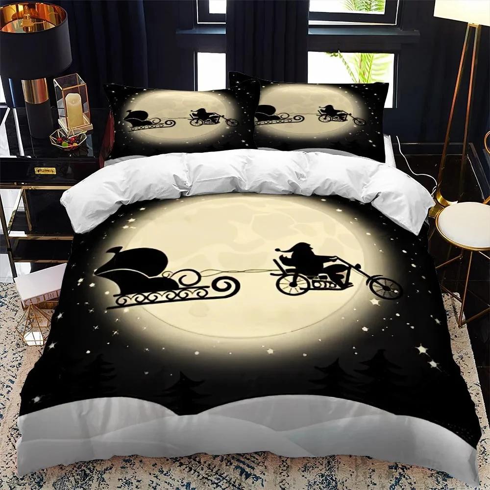 Christmas Duvet Cover Set for Boys Girls Teens King Queen Size Winter Red Santa Gift Merry Christmas Duvet Cover Bed Set