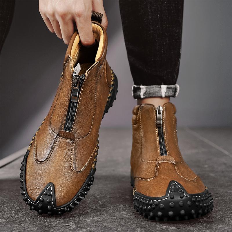 Autumn/ Winter Genuine Leather Men Shoes Waterproof Outdoor Men Boots Comfortable Men Walking Hiking Boots