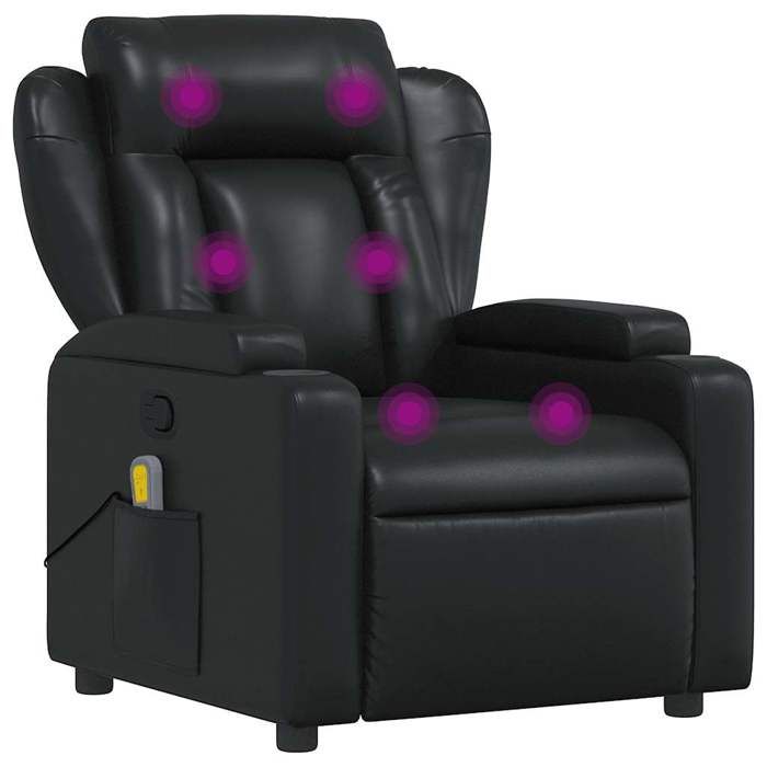 VidaXL Fauteuil de massage inclinable Noir Similicuir 372434