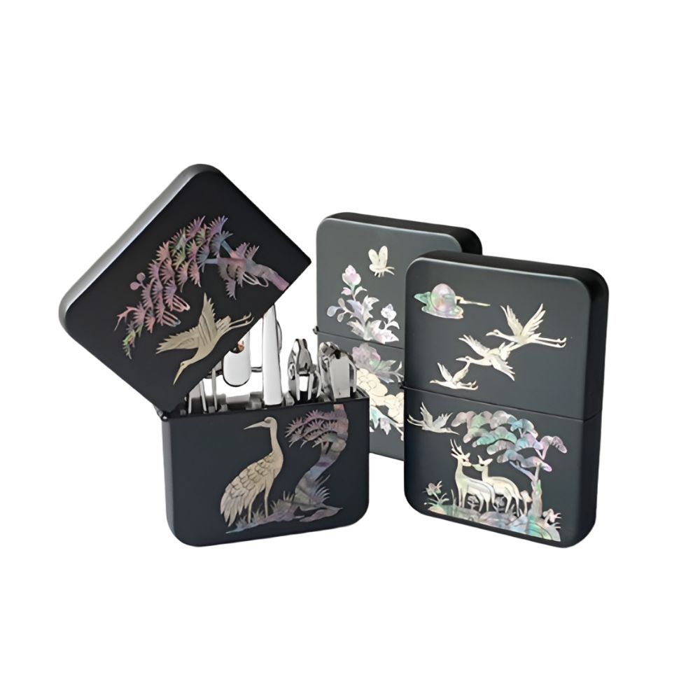 Set di tagliaunghie in madreperla coreana Kit manicure tradizionale Najeon Chilgi